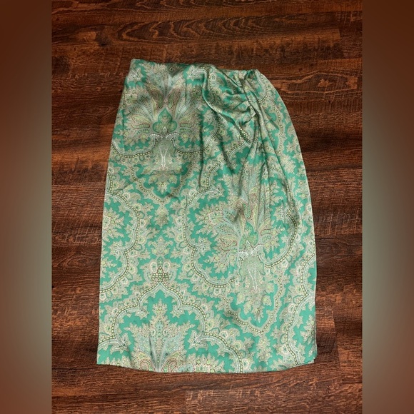 J. Crew Collection size 2 sarong skirt in aqua Ratti pendant paisley - Picture 1 of 4